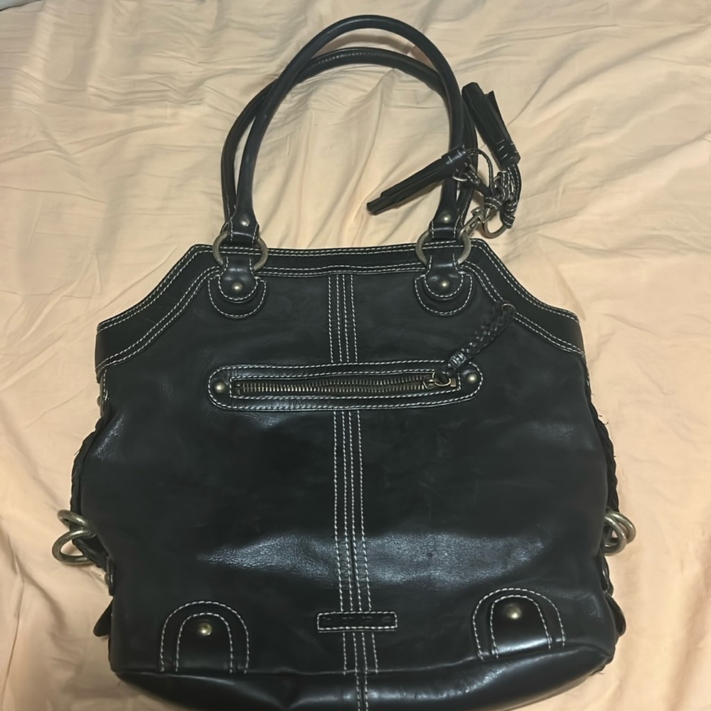 Hype Black Leather Handbag
